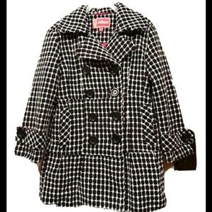 Dollhouse B/W Girl’s Winter Pea Coat